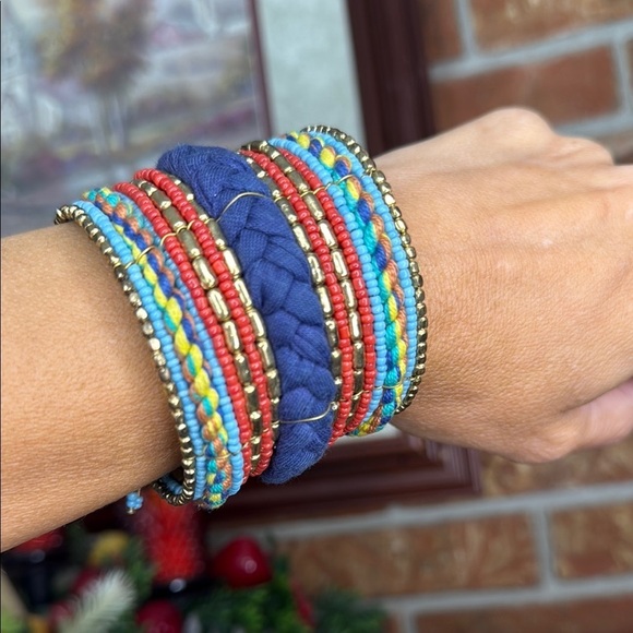 Jewelry - Vintage 1997 Colorful Boho Cuff Beaded Bracelet